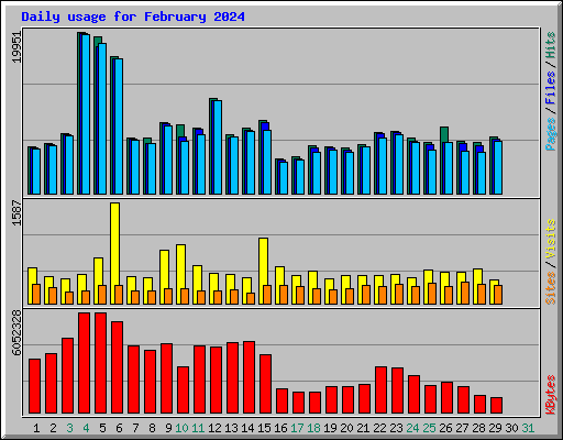 Daily usage for February 2024