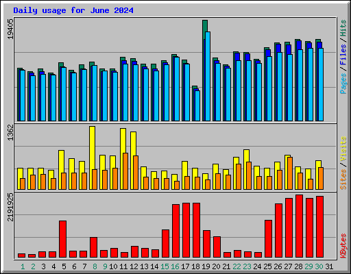 Daily usage for June 2024