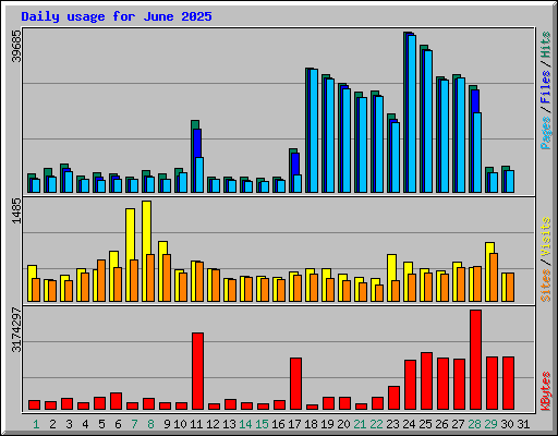 Daily usage for June 2025