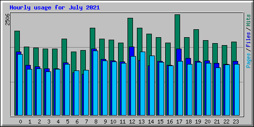 Hourly usage for July 2021