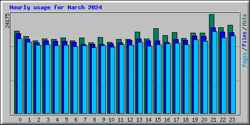 Hourly usage for March 2024